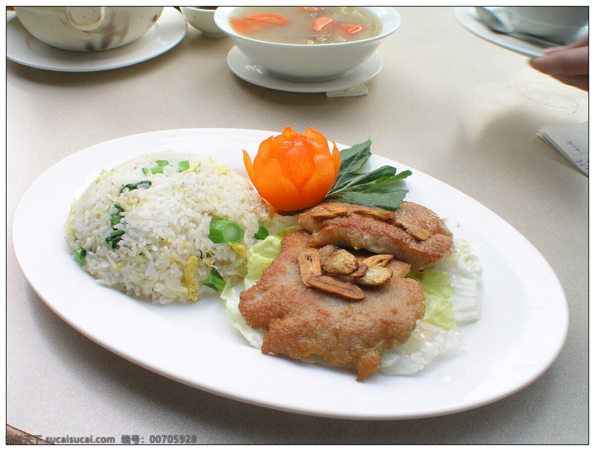 蒜香豬扒飯 美食攝影 傳統(tǒng)菜 家常菜 傳統(tǒng)美食 菜 餐飲美食