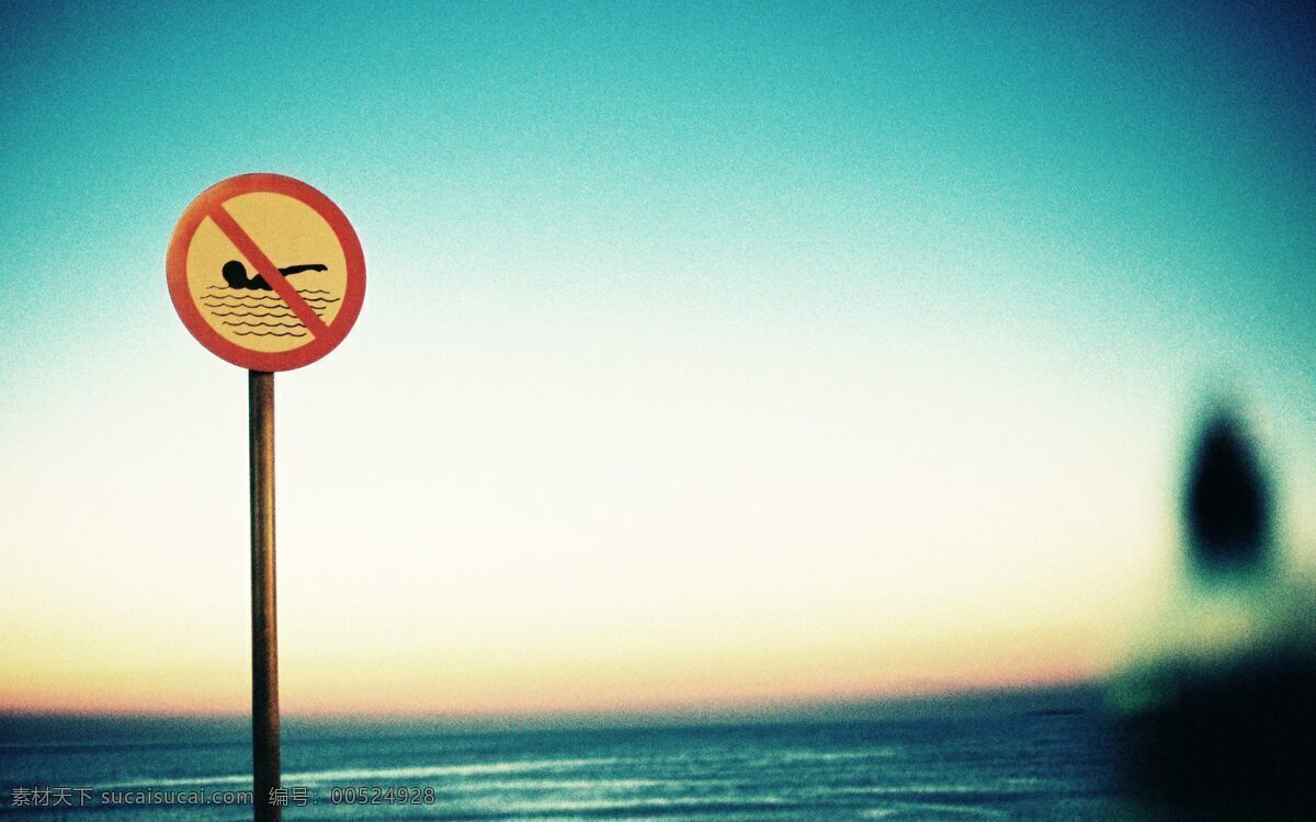 lomo 风格 摄影图片 标识 大海 风景 禁止 旅游摄影 天空 指示牌 自然风景