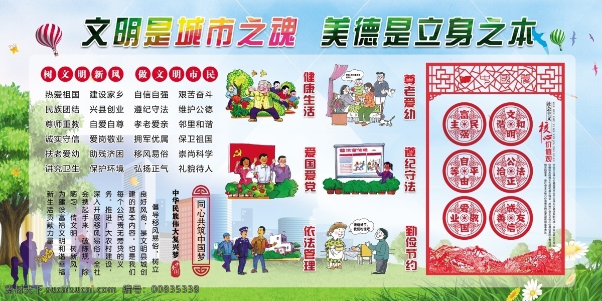 文明 城市 魂 美德 立身 之本 創(chuàng)建文明城市 構(gòu)建和諧家園 文明城市之魂 美德立身之本 社會(huì)主義價(jià)值 市民公約 圖說價(jià)值觀 人民有信仰 國家才有力量 分層