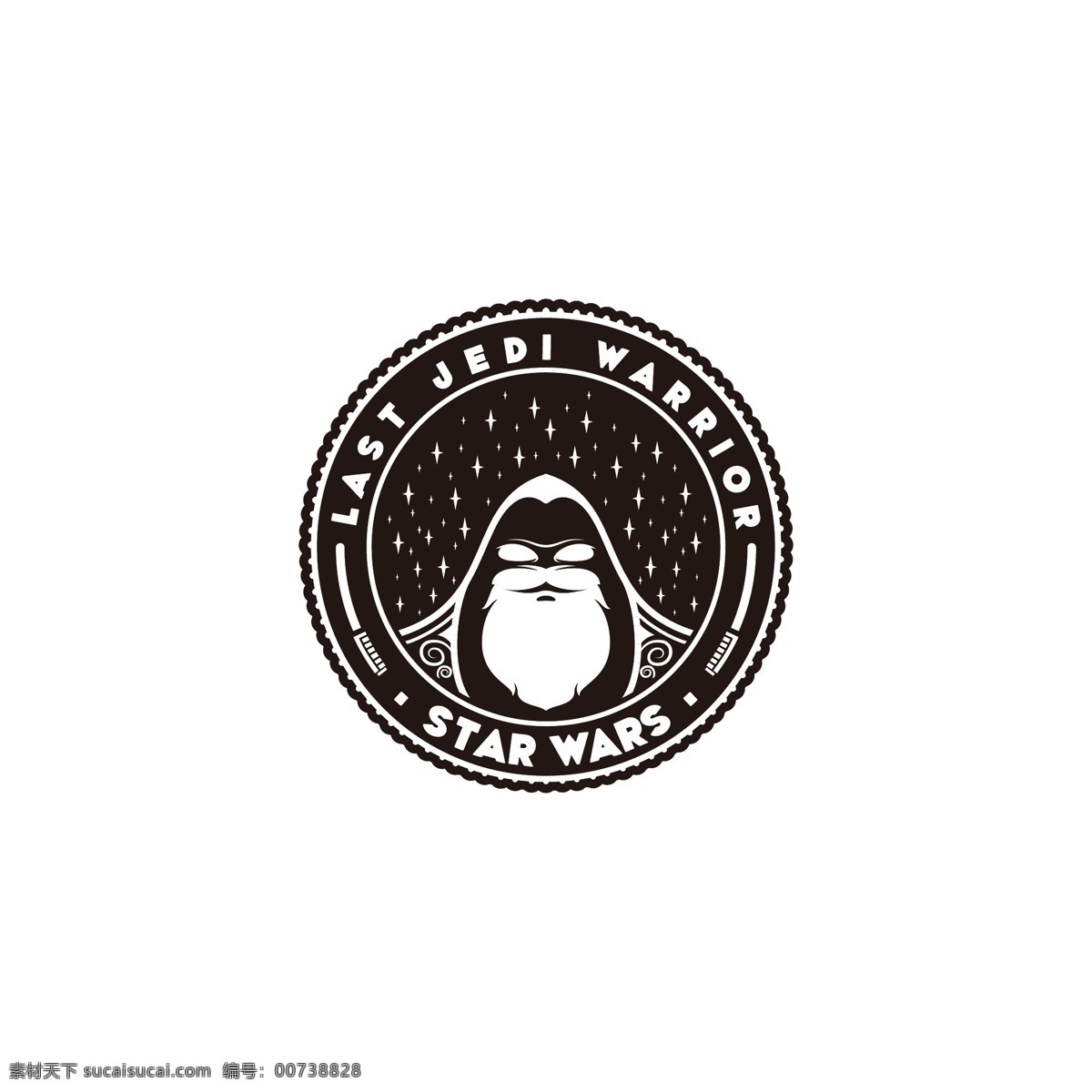 扁平化 光剑 黑色 徽章 绝地武士 星球大战 星 战 logo 标签
