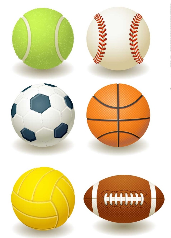 篮球 足球 球类 矢量篮球 橄榄球 球类运动 棒球 网球 排球 卡通球类 各类素材