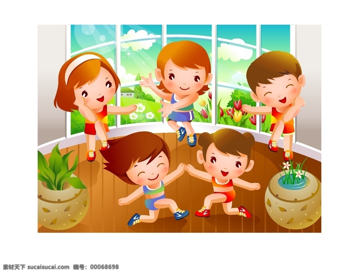 可愛 兒童 運(yùn)動(dòng) 　 矢量圖 格式 矢量人物 兒童幼兒 矢量 矢量圖庫