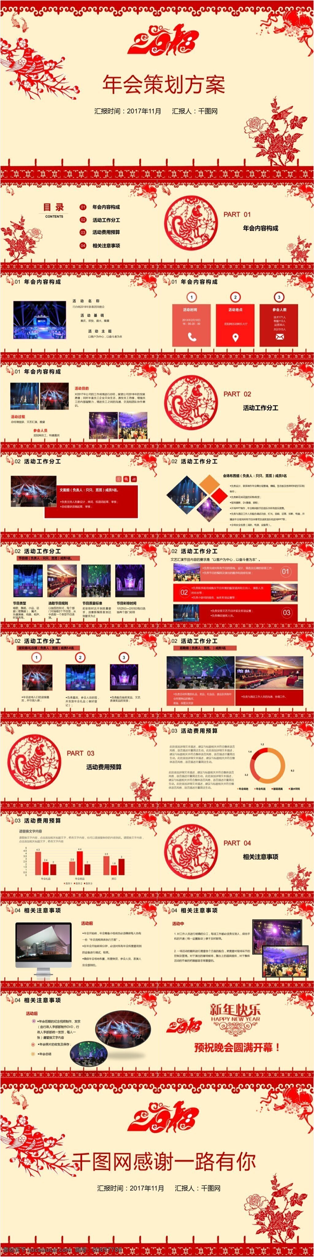 中國 剪紙 風(fēng) 年會 策劃 方案 免費 模板 工作匯報 中國風(fēng) 大氣 簡約 ppt模板 時尚