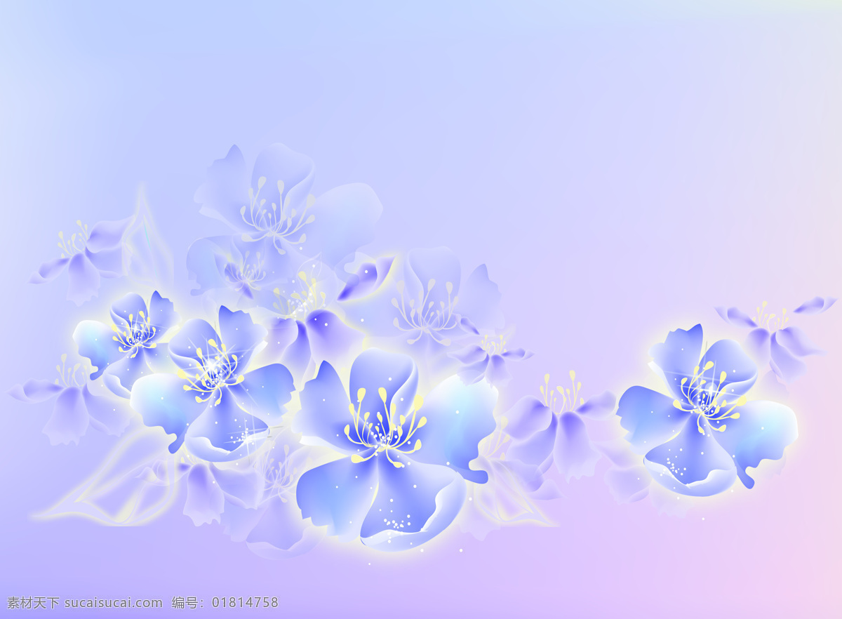 蓝色 炫彩 花瓣 背景墙 朦胧 背景图片