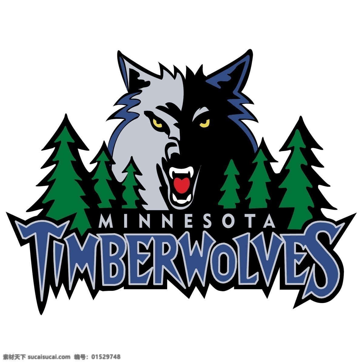 明尼苏达 森林狼队 标志 nba 美国 职业 蓝球 联赛 队标 标识标志图标 球队 矢量图库