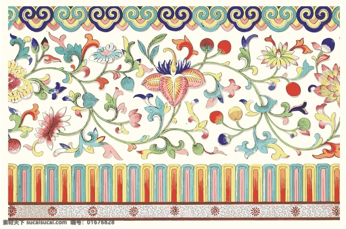 民俗花紋 矢量圖 植物 花卉 印花 家紡 插畫(huà)師 局部圖案 服裝設(shè)計(jì)