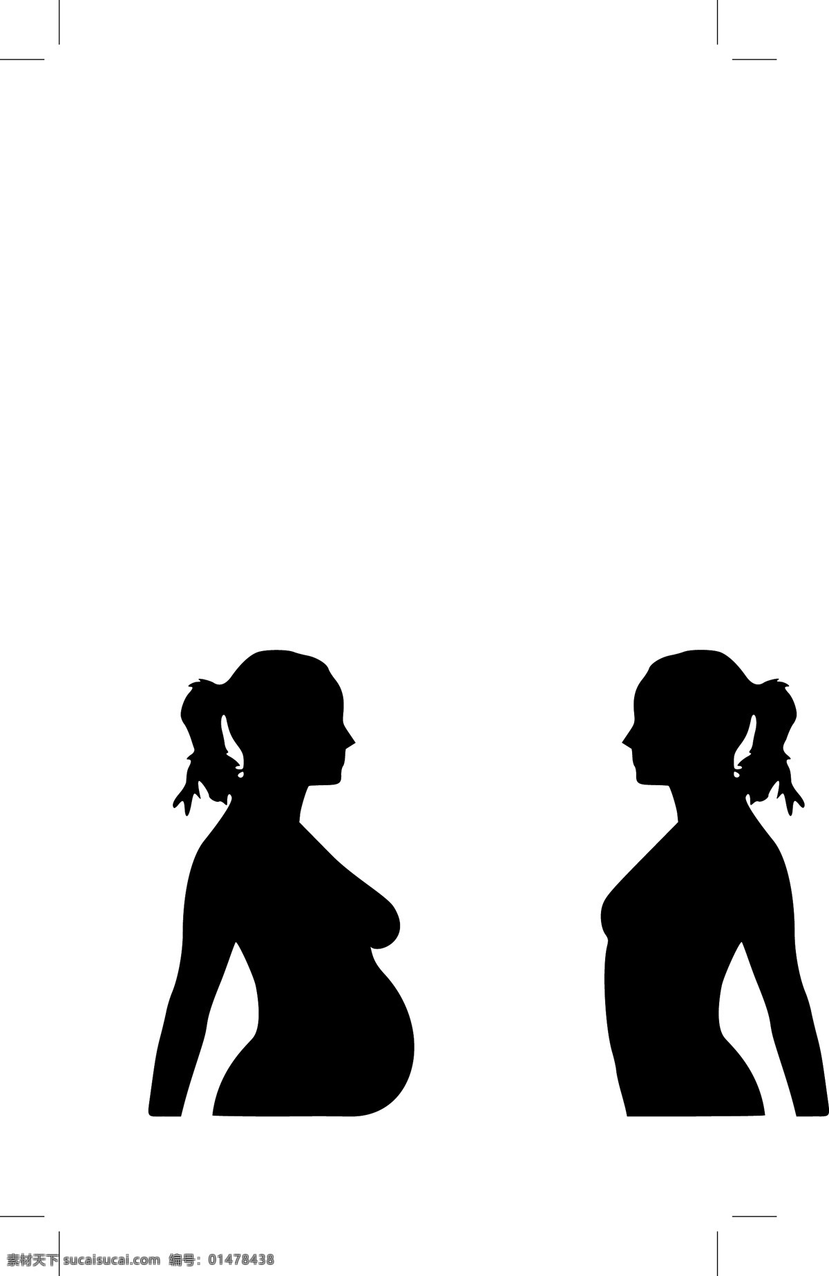 準(zhǔn)媽媽 黑白 剪影 懷孕 女人 女性 人物 聽音樂 孕婦 矢量圖 矢量人物