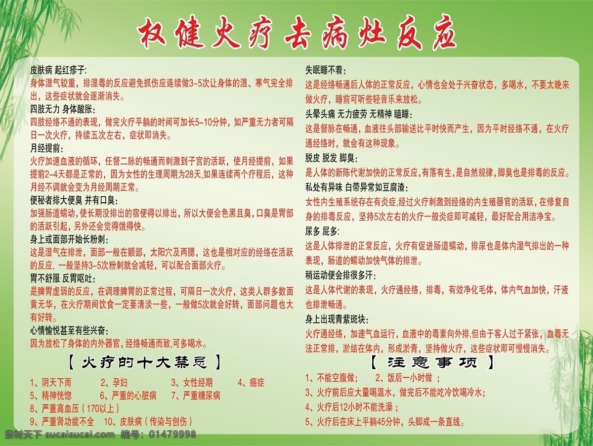權(quán)健火療海報(bào) 綠色背景 展板 火療 步驟