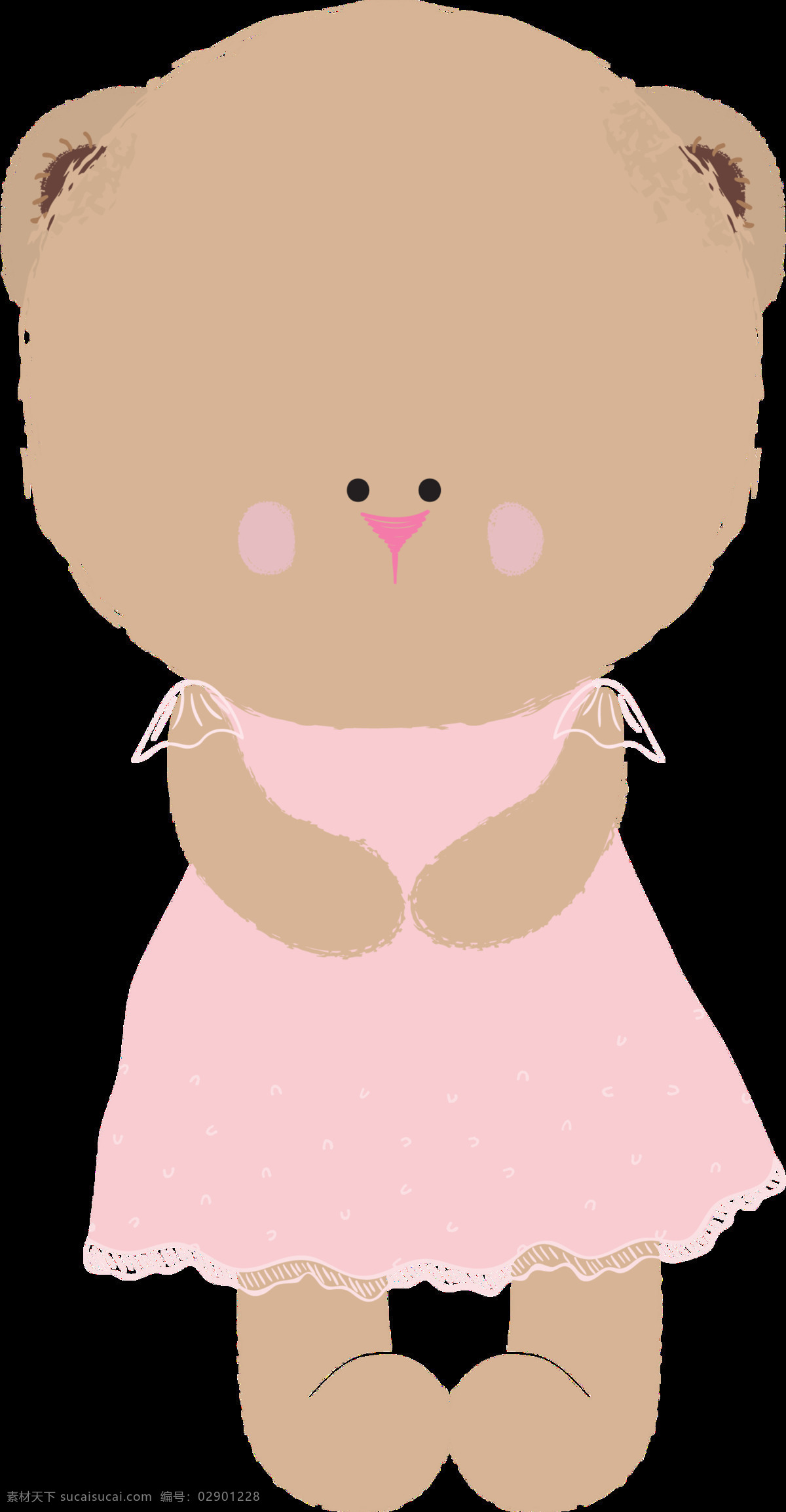粉色 裙子 毛绒 娃娃 透明 粉色裙子 卡通 抠图专用 装饰 设计素材