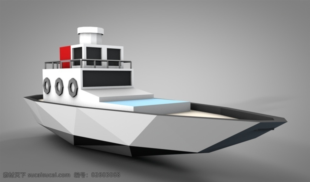 c4d 模型 游艇 輪船 動畫 簡約 渲染 c4d模型 3d設計 其他模型