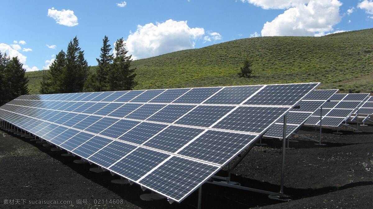 太阳能 能源 板 天空 田野 背景 能源板 背景素材