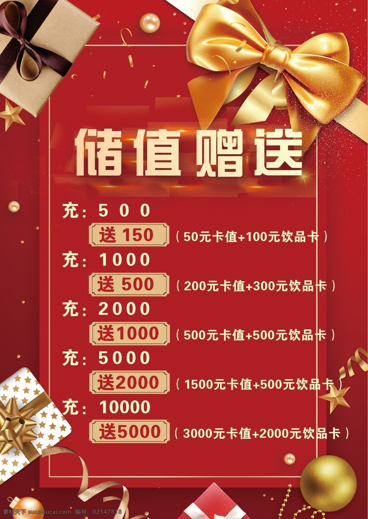 儲(chǔ)值贈(zèng)送 充值海報(bào) 贈(zèng)送海報(bào) 禮盒 飯店儲(chǔ)值 紅色背景