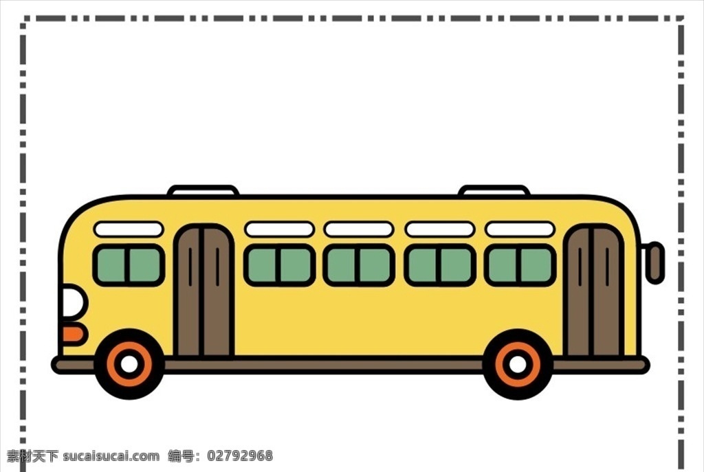 卡通公共汽车 简笔画 矢量 交通工具 简图 儿童简笔画 漫画 卡通画 幼儿简笔画 卡通