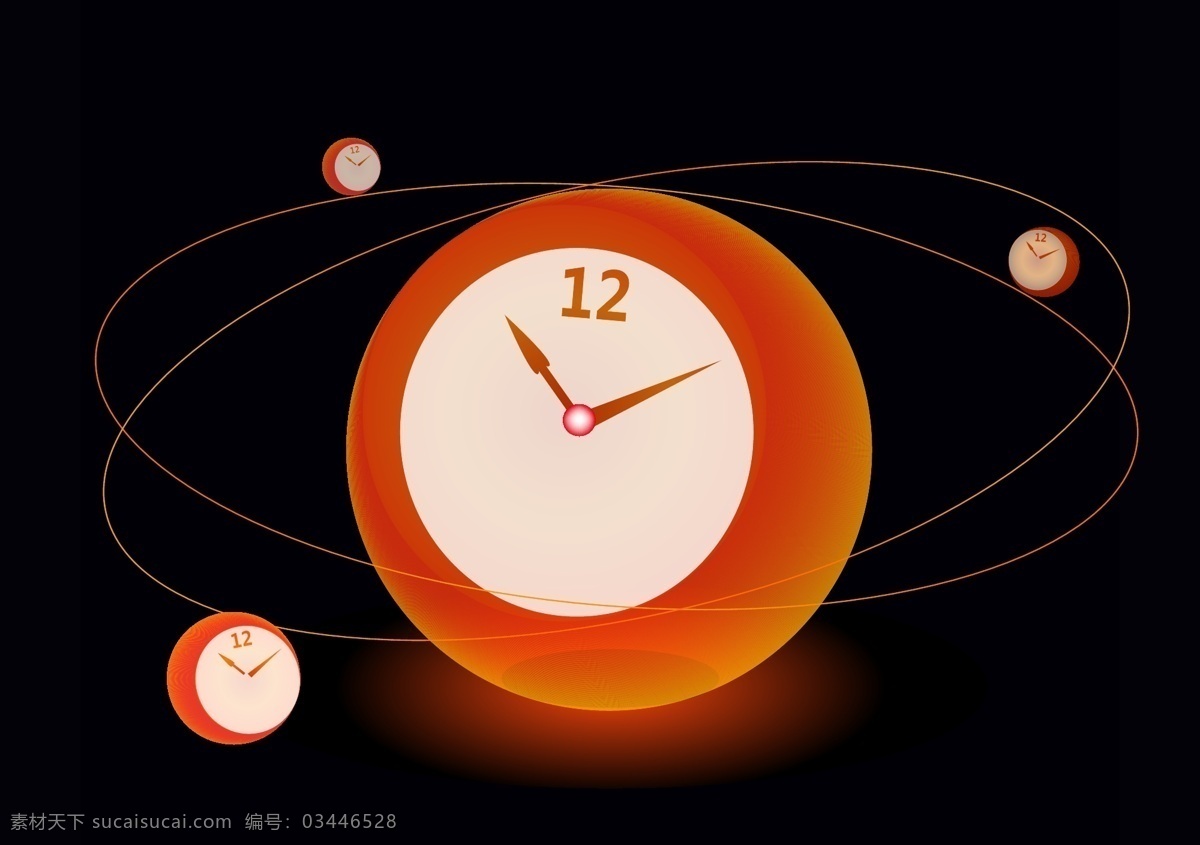 光 感 透气 半球 时钟 钟表 闹钟 橙色 光感