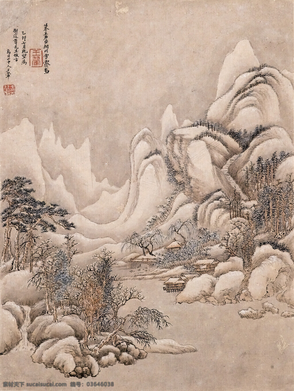 辋川雪霁 王翚 辋川 雪霁 绘画书法 文化艺术