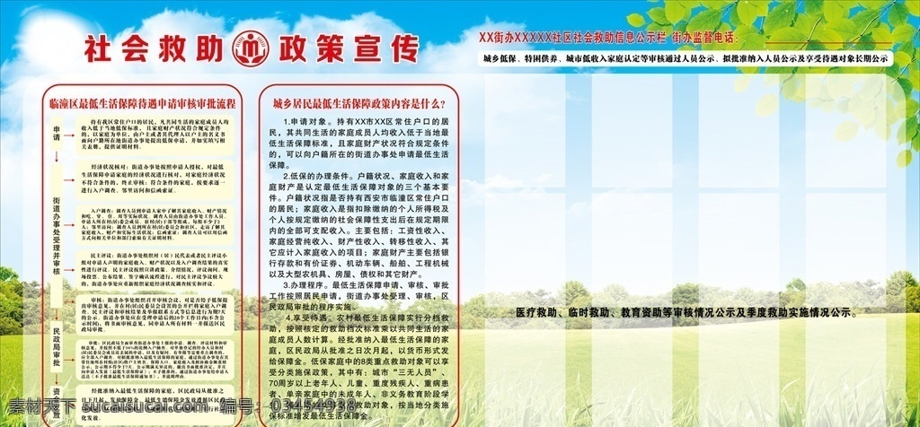 社會救助 政策宣傳 展板 生活 政策