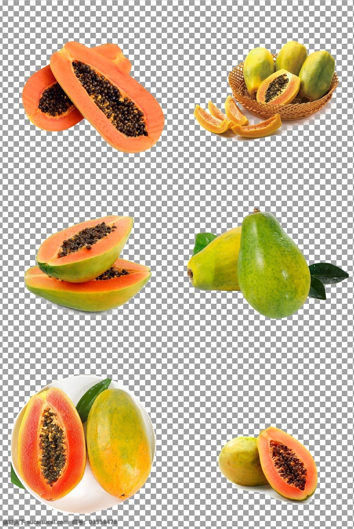 红心木瓜水果 新鲜 多汁 美味 香甜 红心 木瓜 水果 免抠 无背景 免抠图 抠图 元素 透明 通道 png免抠图 分层