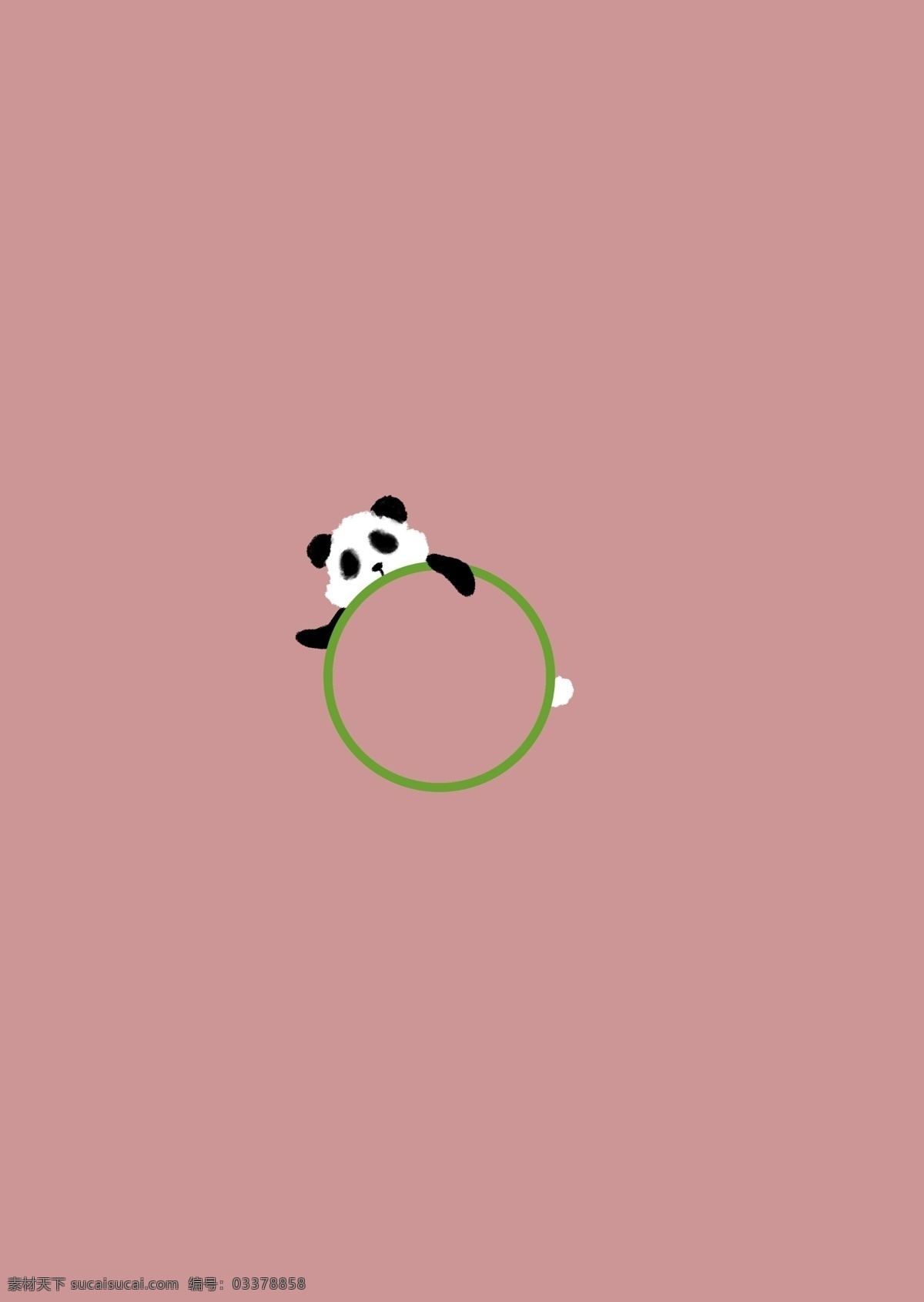 呆 萌 国宝 熊猫 可爱 趣味 绿色 边框 大熊猫 小动物 创意 小清新 简易图 免抠图 调皮 儿童风 文艺风