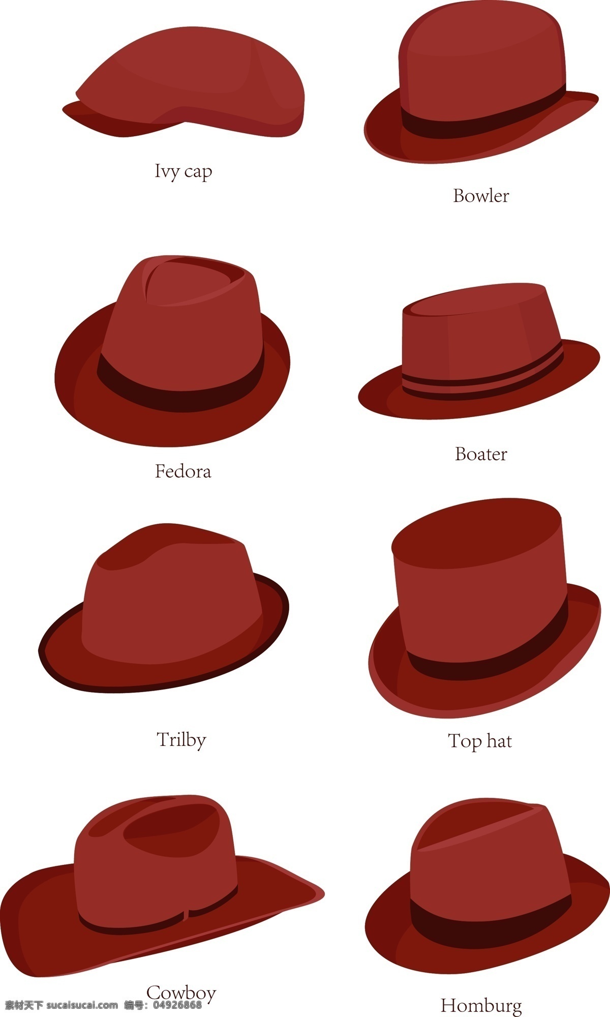 各种 红褐色 复古 风格 帽子 2018 流行 帽 典型时尚 艾薇帽 绅士帽 牛仔帽