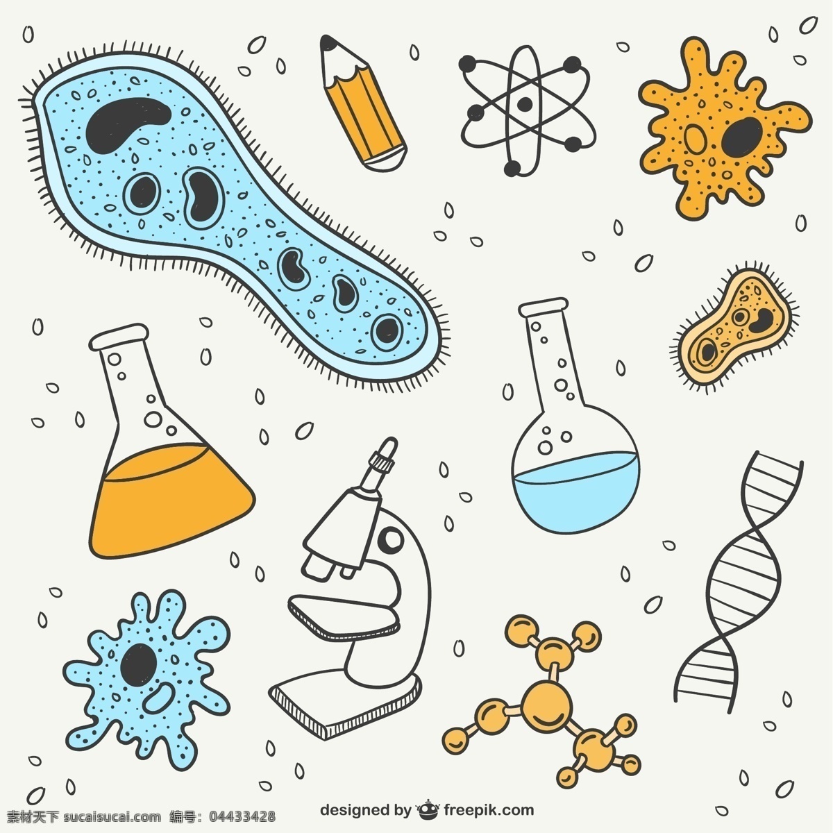 生物学涂鸦 学校 教育 科学 化学 生物 涂鸦