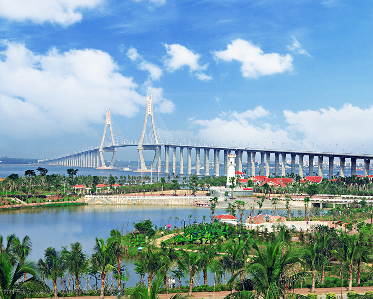 湛江 風(fēng)景 海灣大橋 建筑景觀 自然景觀