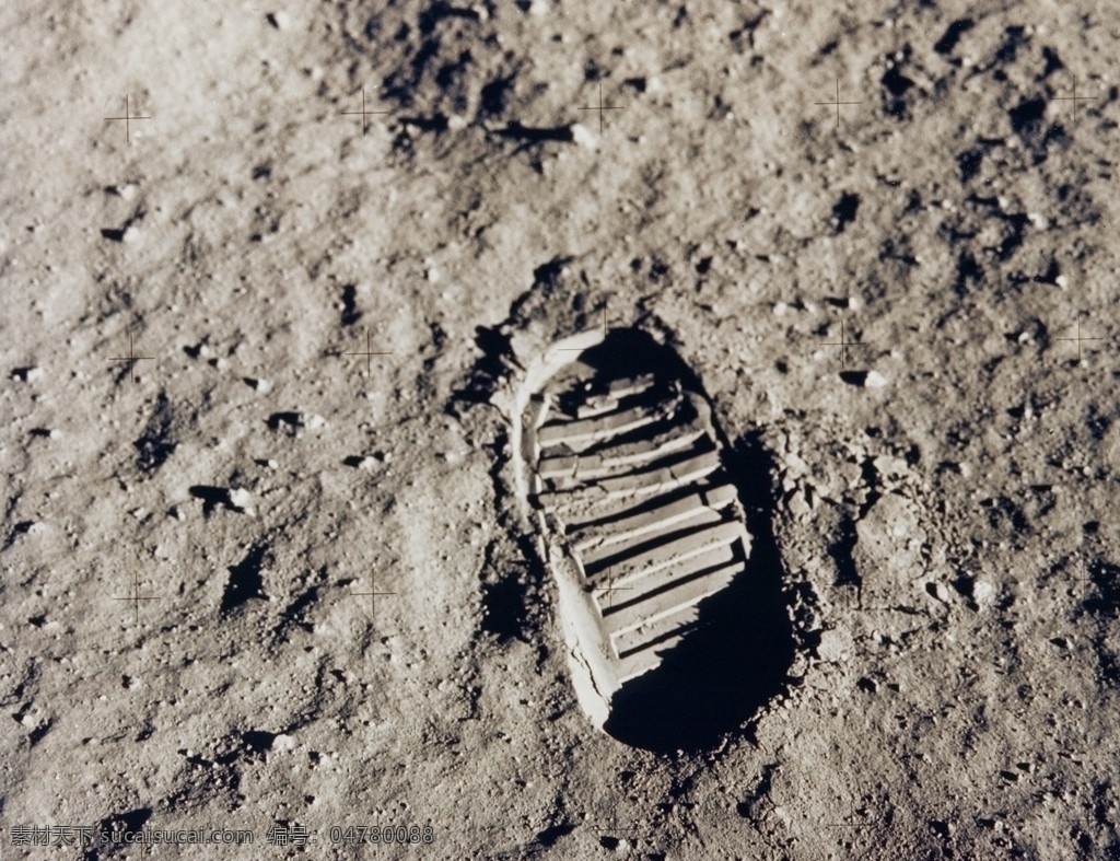 人类 月球 上 一个脚印 登月 足迹 科学研究 现代科技