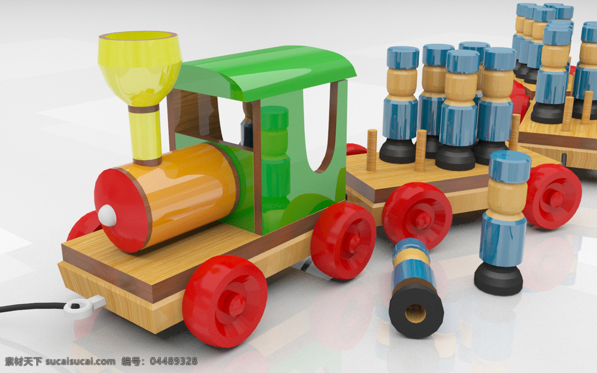 木制 火車 木 玩具 由鐳射切割 3d模型素材 其他3d模型