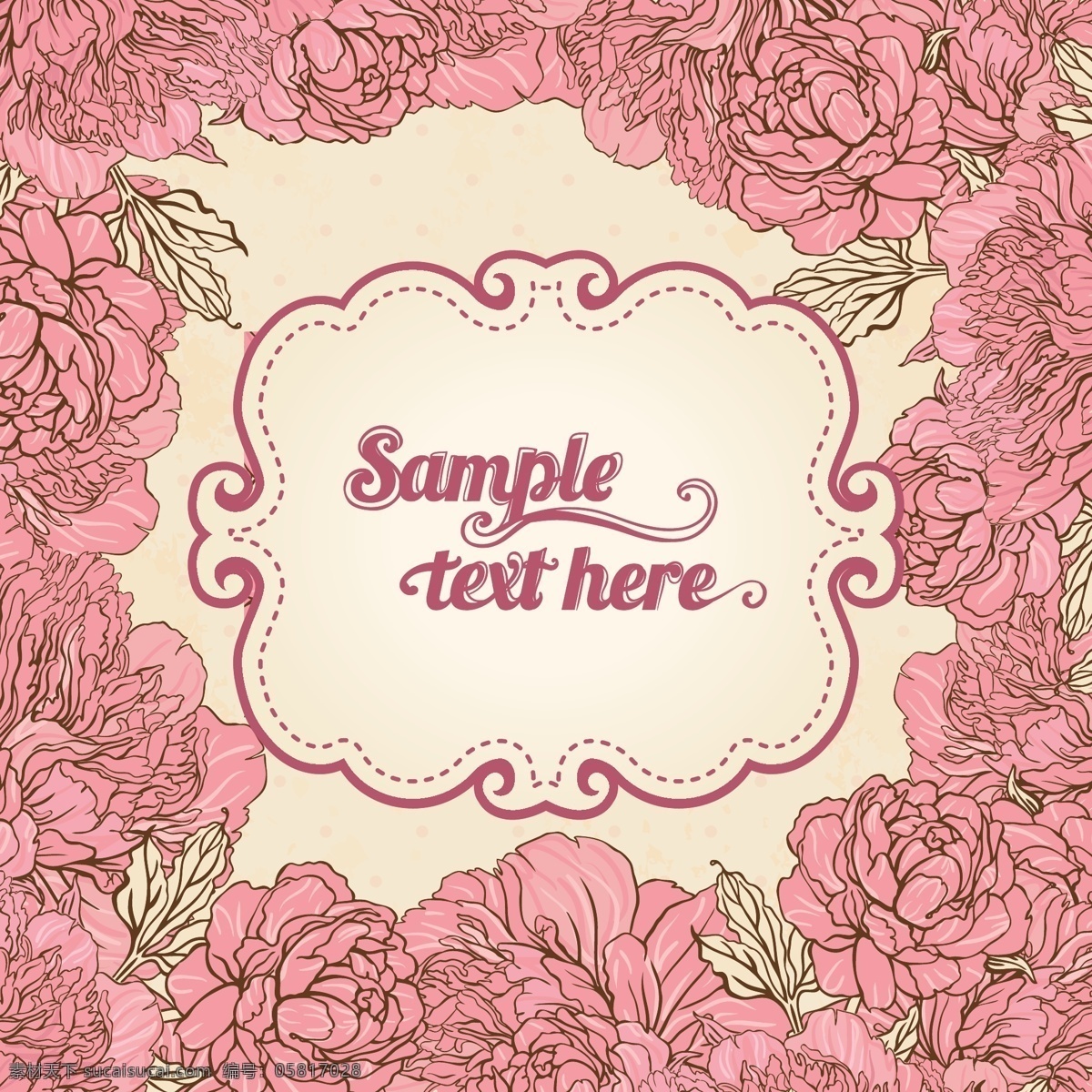 炫彩 花卉 粉色 矢量素材 手绘 炫彩花卉 邀请卡 邀请 卡 矢量图