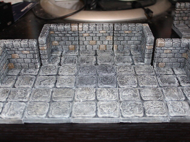 openforge 石 地牢 里 瓷砖 地形 桌面 3d打印模型 游戏玩具模型 dnd dnd的瓷砖 微缩模型 探路者探路 瓷砖的rpg rpg