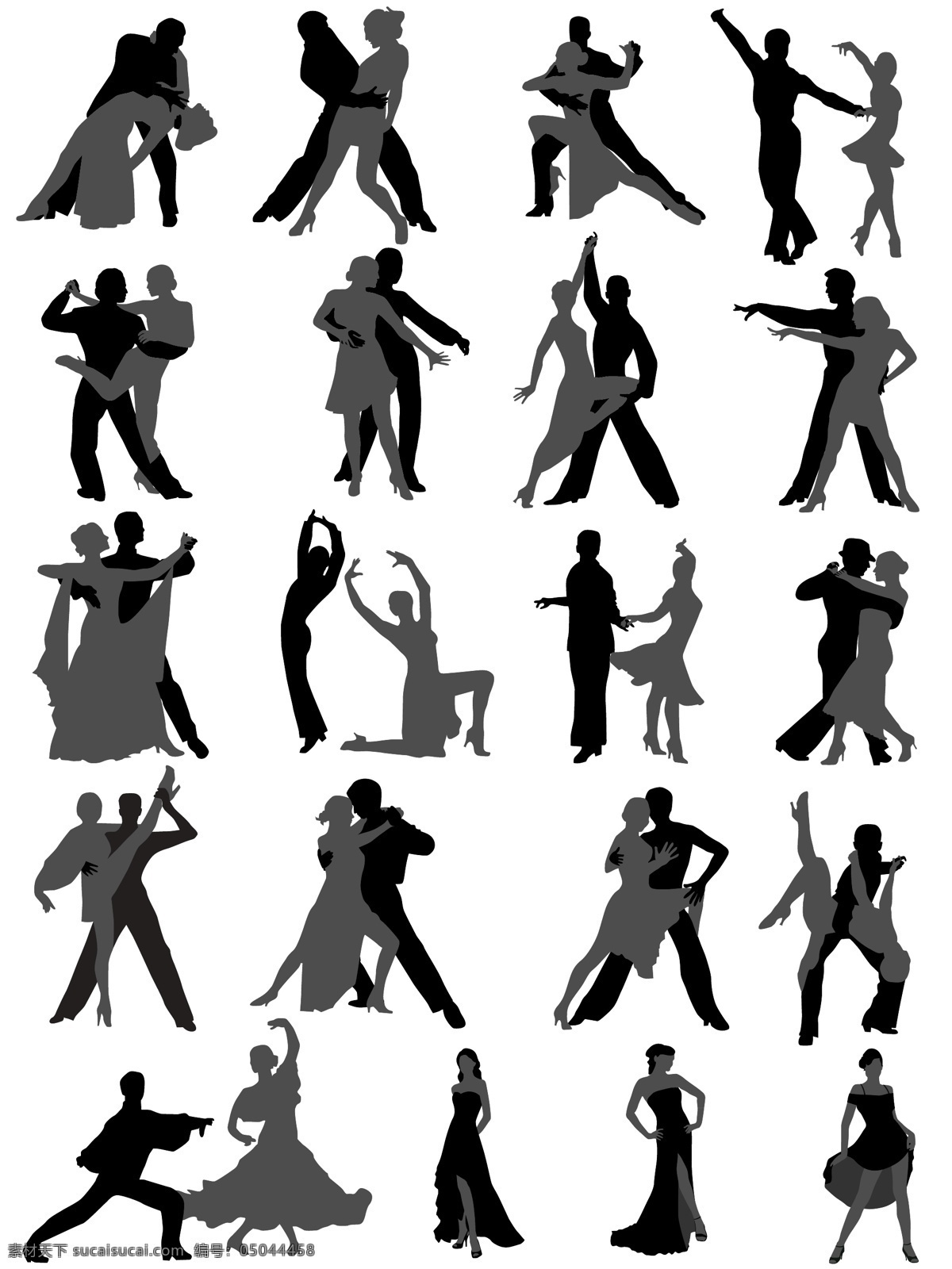 跳舞 人物 剪影 人物剪影 探戈舞 舞蹈 舞姿 跳舞的人物 女性插画 矢量 高清图片