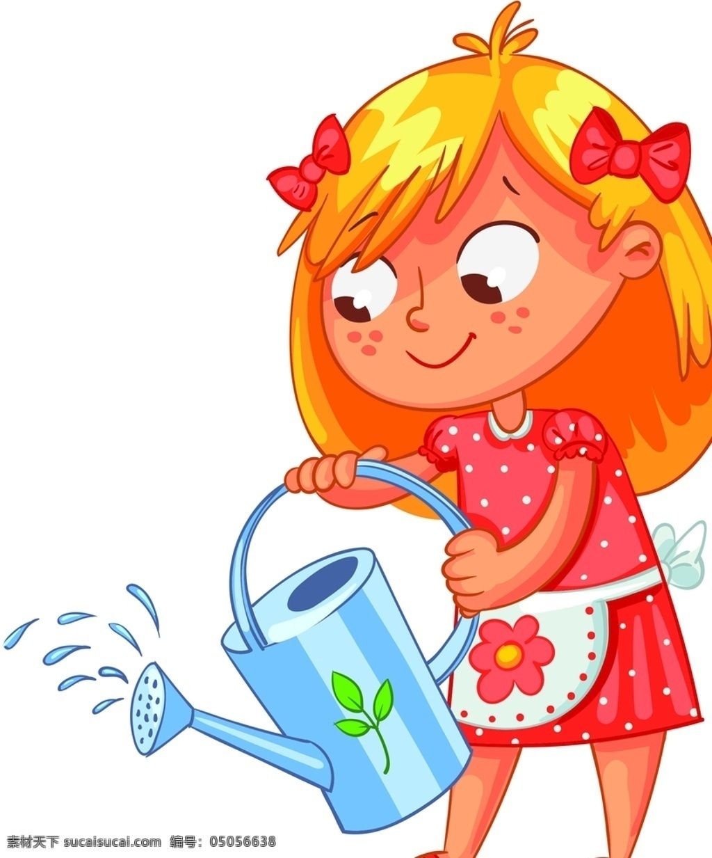 卡通 浇水 小女孩 卡通小女孩 卡通女孩 浇水的女孩 浇水女孩 浇水小女孩 儿童 女孩 共享素材