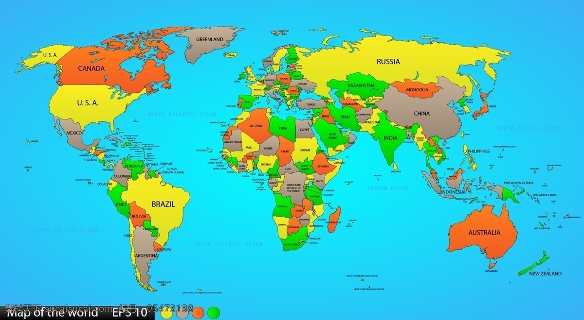 彩色 矢量 世界地图 分层素材 矢量地图 卡通地图 地图素材 高清图片