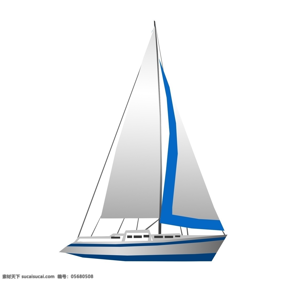 蓝灰色 帆船 手绘 插画 手绘帆船 轮船 游艇 海边 航海 蓝灰色帆船 帆船插画 打鱼 航行的小帆船 坐船