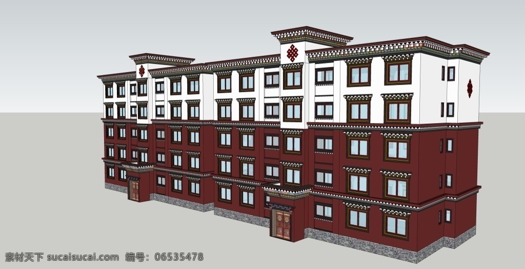 藏式 住宅 sketch 效果圖 多層 建筑效果圖