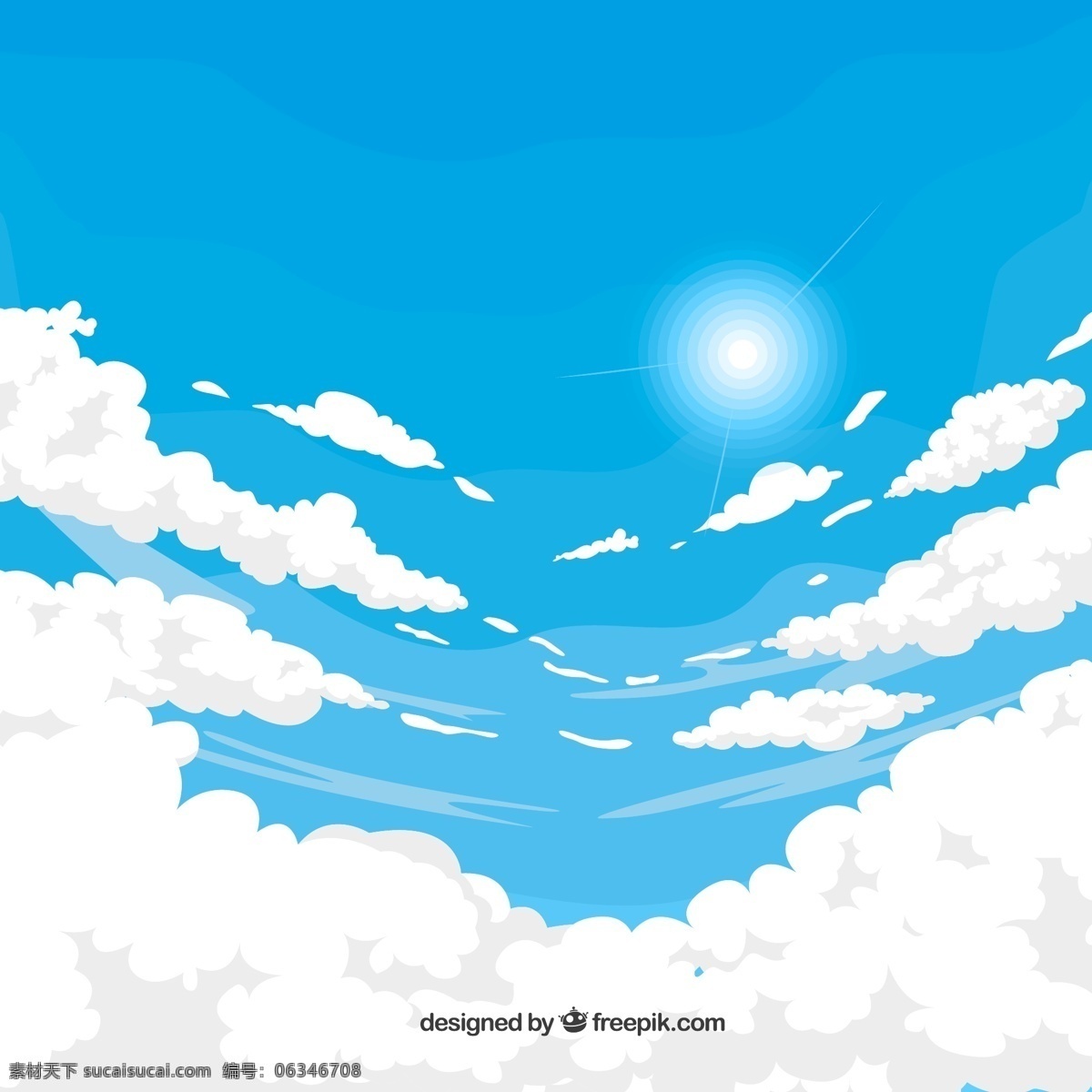 蓝色天空 云朵 风景图片 蓝色 天空 太阳 云层 风景 矢量 高清图片