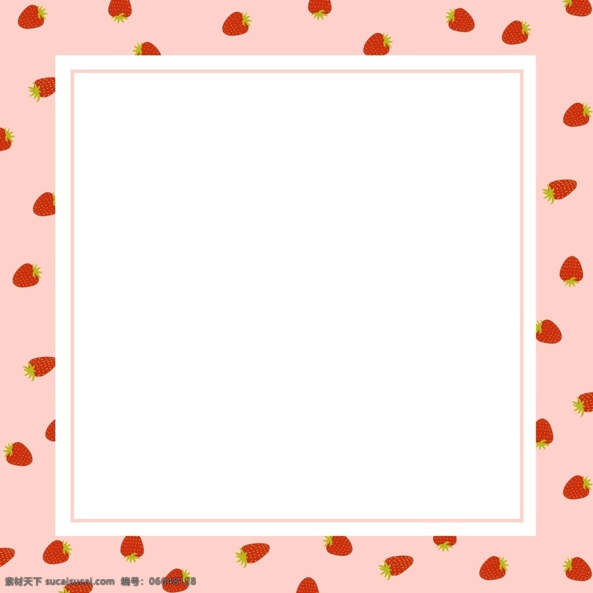 春夏季 草莓 边框 春夏 小清新 水果 小果子 红色 粉色 方框