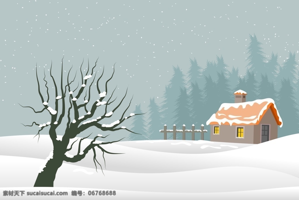 十二月 插畫(huà) 雪 白 冬季 景觀 動(dòng)漫動(dòng)畫(huà) 風(fēng)景漫畫(huà)