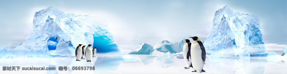 冬季 蓝色 冰山 企鹅 淘宝 全 屏 banner 背景 全屏