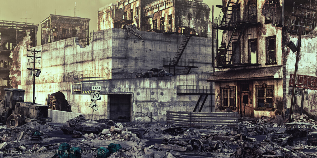 末日废墟 废墟 末日 末世 废土 末日图片 末日合成图片 城市废墟 工厂废墟
