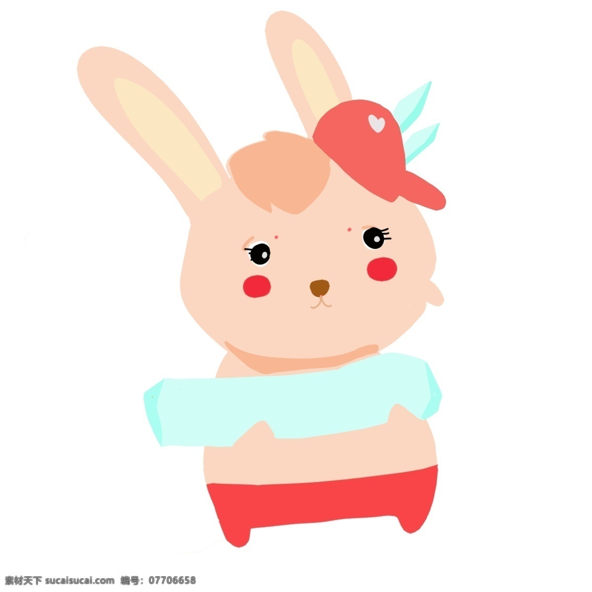 卡通粉色兔子 兔子 粉色 动物