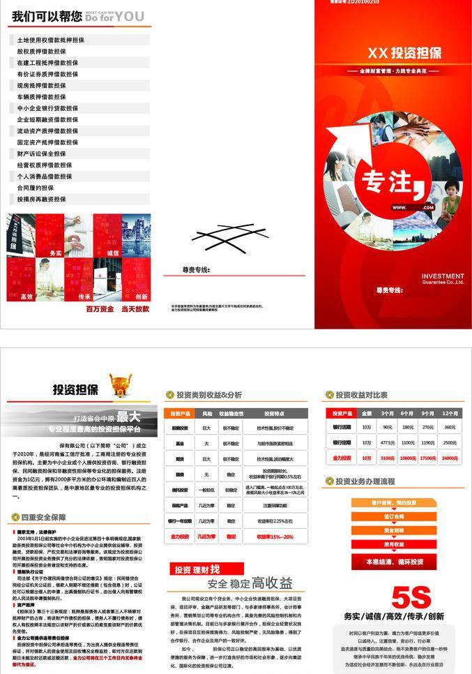 擔(dān)保 公司 三 折頁 dm宣傳單 金融 理財(cái) 三折頁 投資 矢量 矢量圖 商務(wù)金融