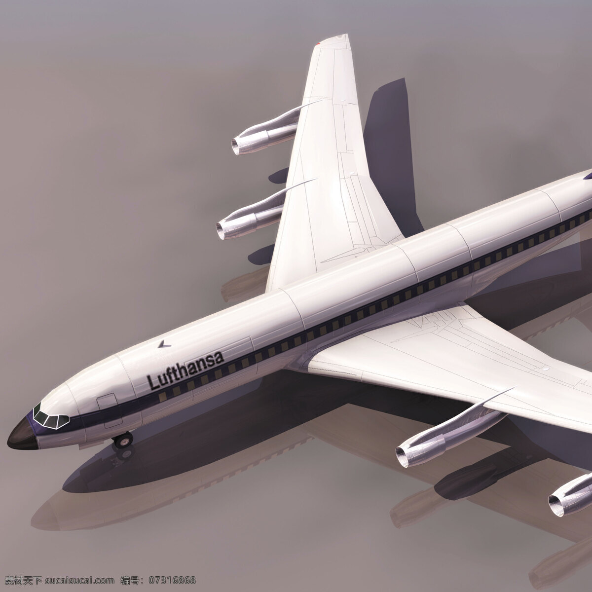 大型 波音 飞机模型 3d 客机 航模 3d模型素材 其他3d模型