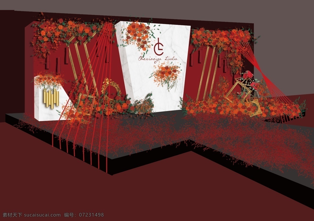 簡(jiǎn) 歐式 紅 白 金色 婚禮 效果 簡(jiǎn)約 紅白色 紅金色 婚禮背景 背景