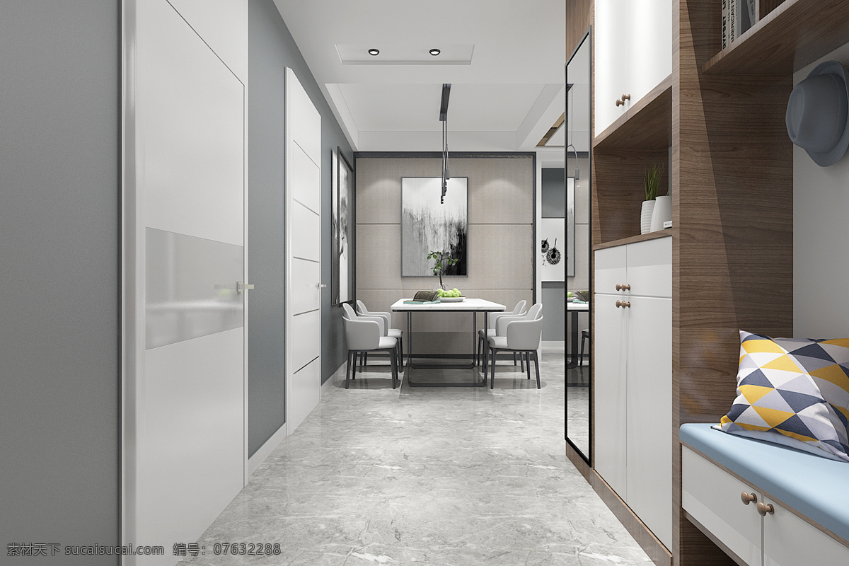 家装 美式 现代 简约 风格 黑白灰色 现代简约 家庭装修 美式风格 3d设计图 3d设计 室内模型