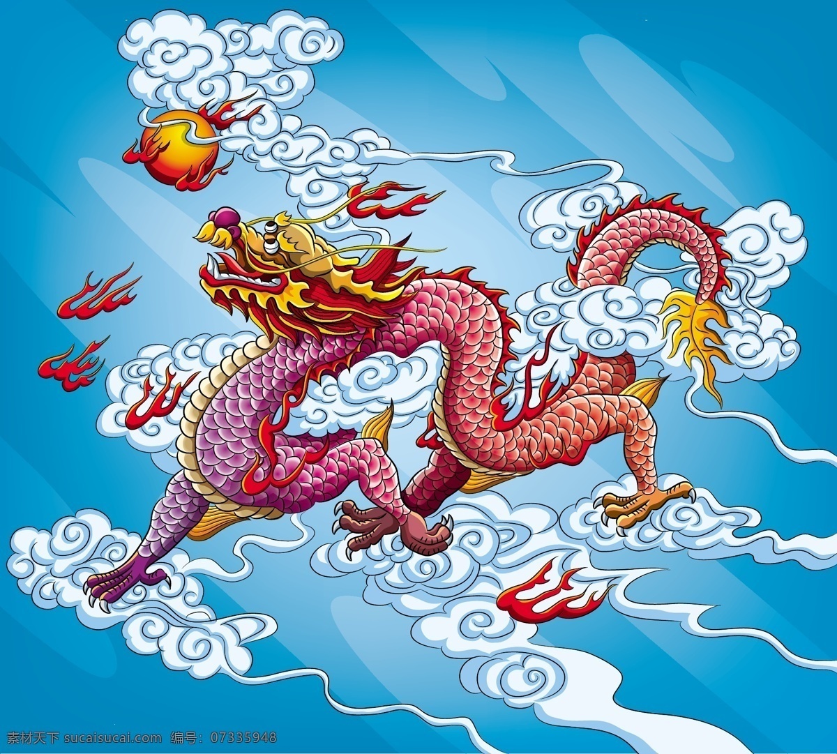 传统 龙 图案 动物形象 手绘 纹身 中国神话 神龙 图腾 纹理 服装印刷 图案背景 矢量8315 绘画 国潮 图案设计 文化艺术 传统文化