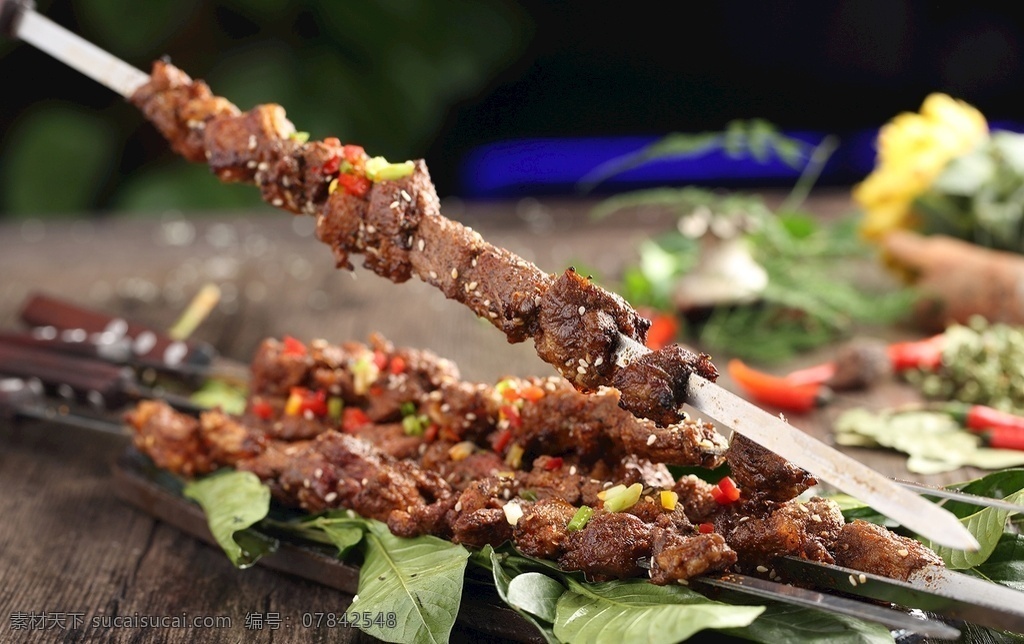 宝剑大串牛肉 牛肉 烤肉串 肉串 烤串 烧烤 串串 美食 餐饮美食 传统美食