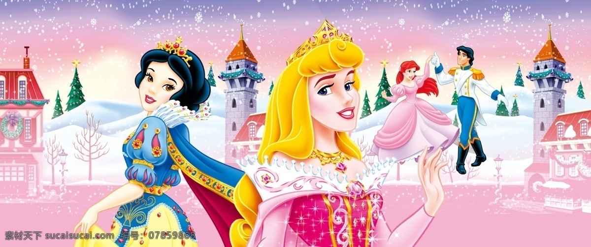 白雪公主图片 白雪公主 公主王子 迪士尼公主 卡通童话 童话故事 室内广告设计
