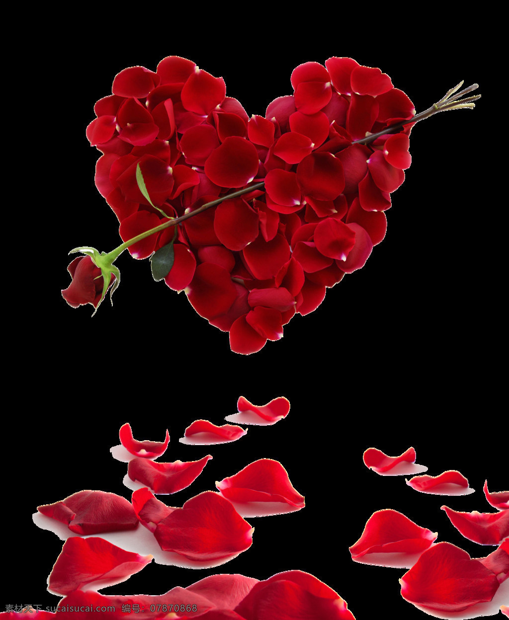 爱心 红玫瑰 情人节 元素 爱心玫瑰 玫瑰 玫瑰花瓣 情人节装饰 一箭穿心