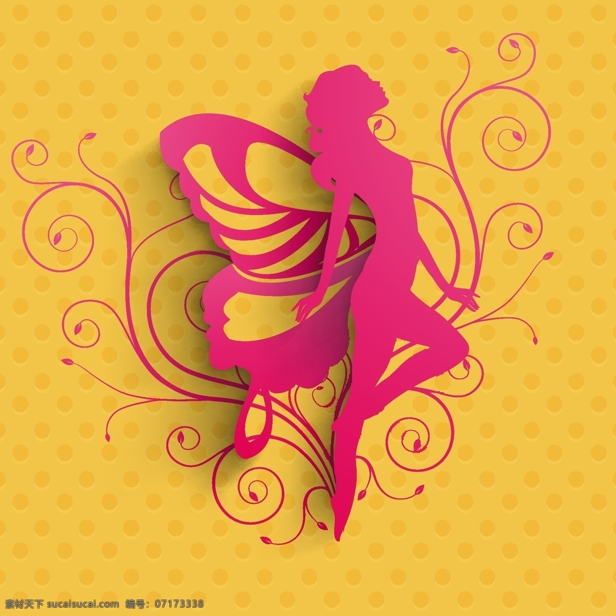 三八婦女節(jié) 賀卡 海 報以 黃色 背景 舞姿 女孩 粉紅色 silhoustte 矢量圖 日常生活