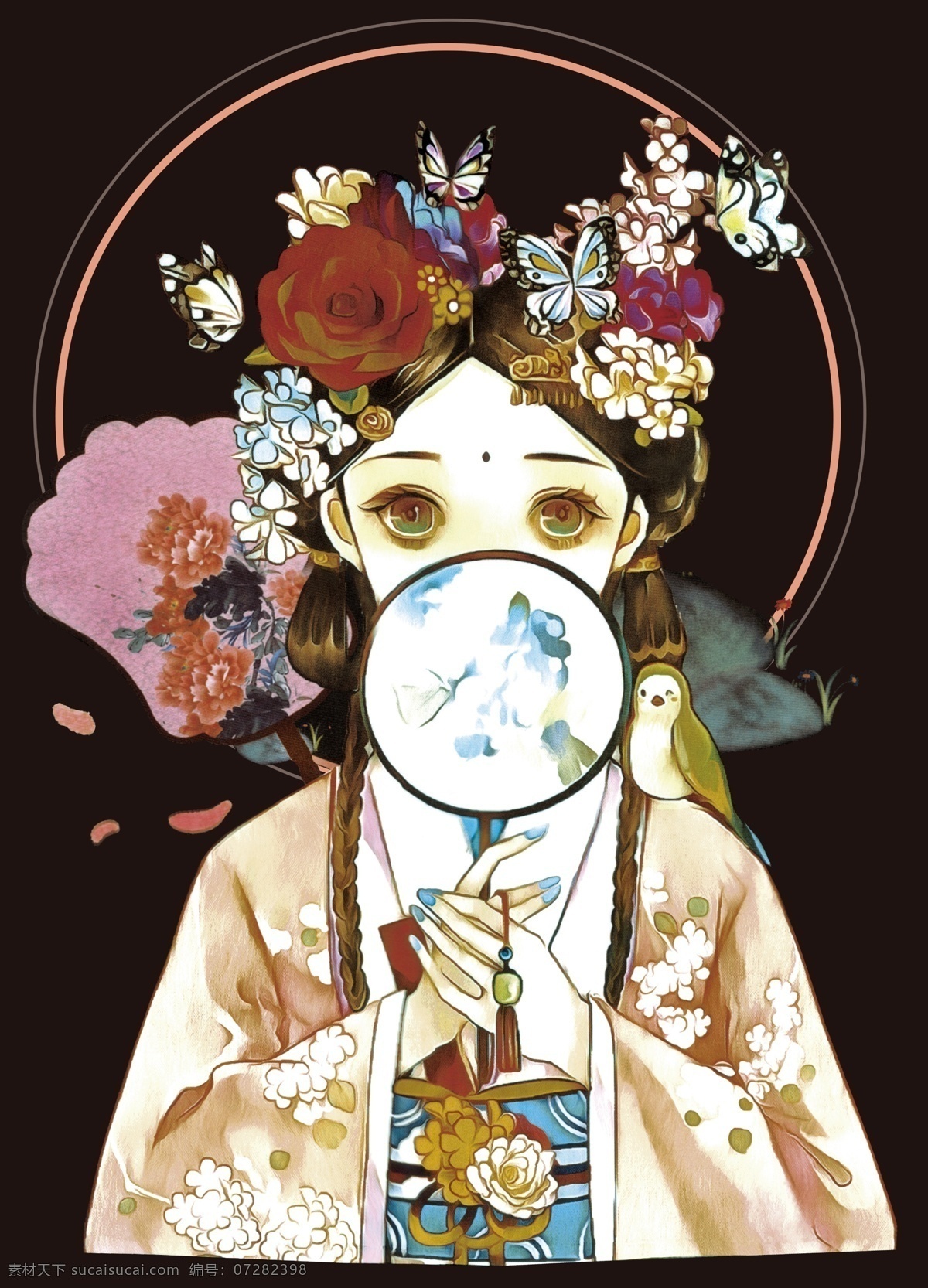 名族风 女人 汉服 艺术 数码印花 颜色 日本女人 文化艺术 绘画书法